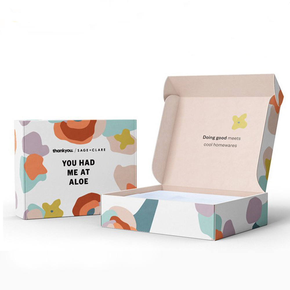 Custom shipping box with branded kraft packaging design