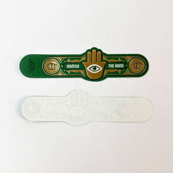 gold foil stamping embossed cigar ring band label foil detail view