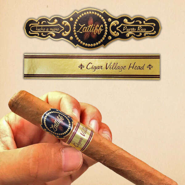 luxury custom cigar band label printing for premium packaging embossed detail view