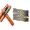 gold foil embossed logo cigar ring packaging label sticker custom logo option