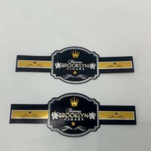 gold foil paper embossed logo cigar packaging label sticker foil detail view
