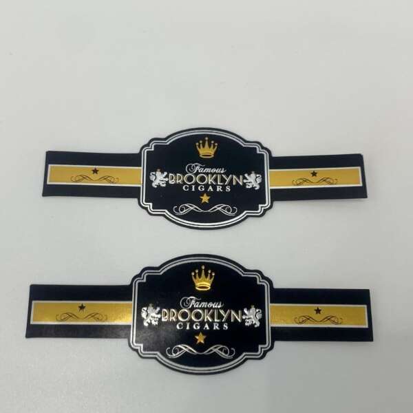 gold foil paper embossed logo cigar packaging label sticker foil detail view