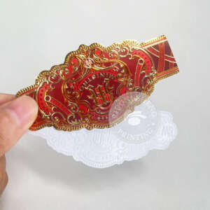 private logo gold foil embossed cigar band ring sticker front view