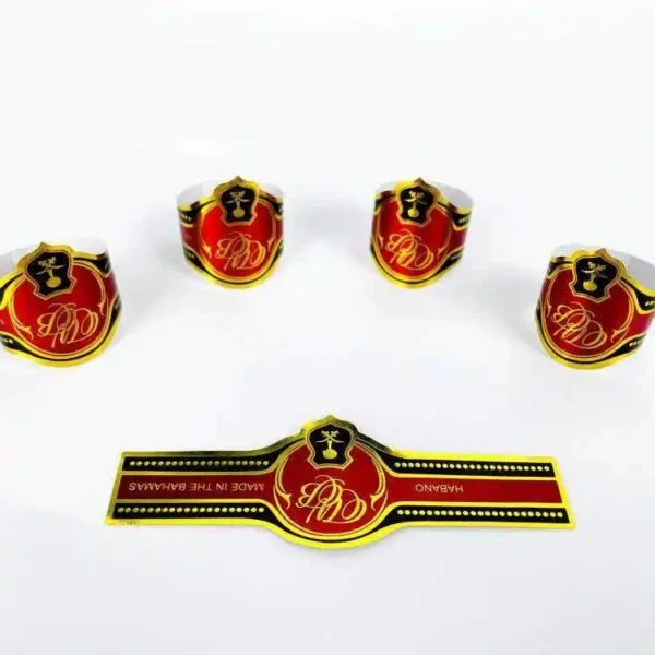 private brand paper ring cigar band label with embossing front view