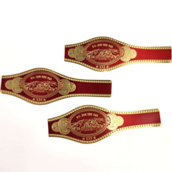 luxury anti counterfeit hologram gold foil cigar band label ring wrap display