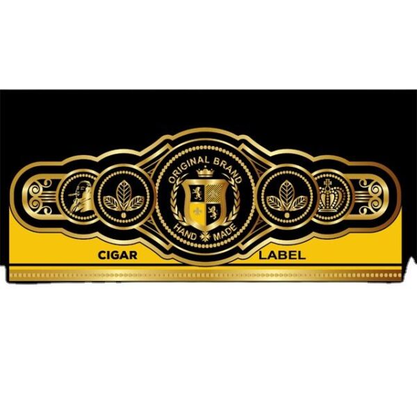 art paper gold foil cigar band label printing sticker front view
