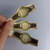 glossy silver paper embossed private brand cigar ring label front view