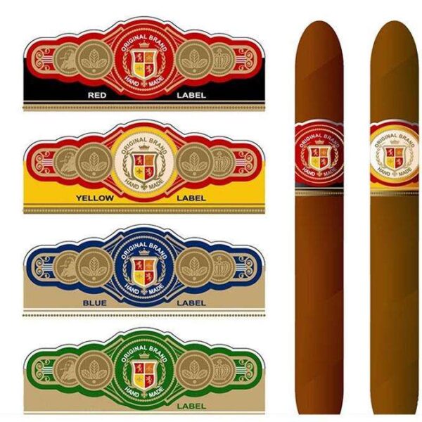 art paper gold foil cigar band label printing sticker bulk cigar packaging use