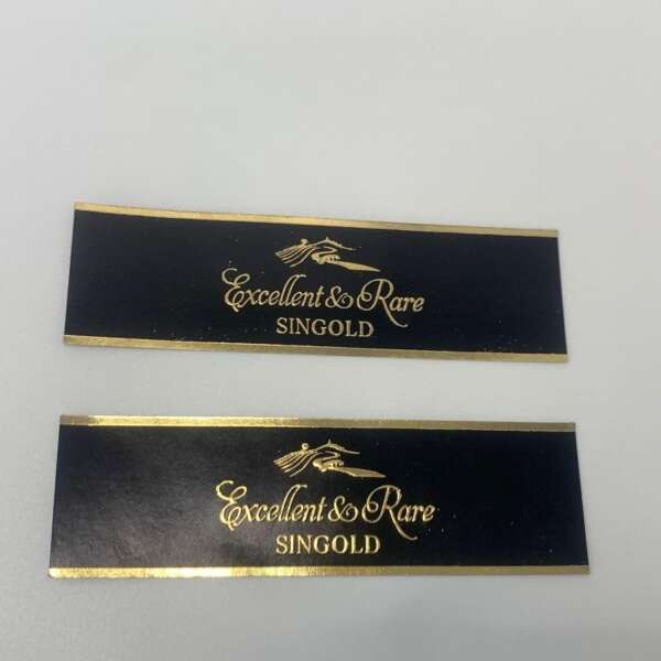 simple black gold foil stamping cigar ring label foil detail view