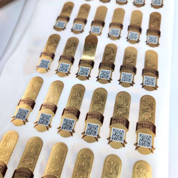 personalized anti counterfeit code cigar band label sticker front view