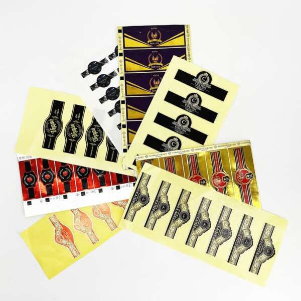 gold foil embossed cigar ring paper sticker label bulk cigar packaging use