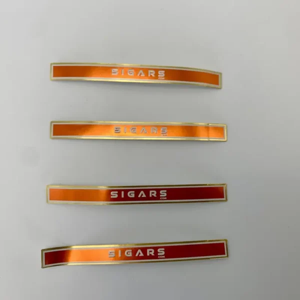 glossy silver gold paper embossed private brand cigar label ring wrap display