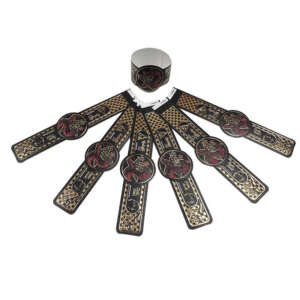 grained paper gold foil embossed UV printed cigar band label foil detail view