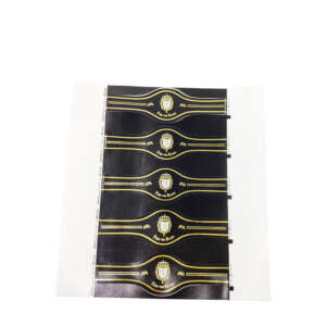 waterproof glossy lamination luxury cigar circle package label front view