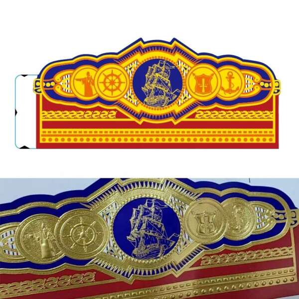 private logo paper ring cigar band sticker with embossing embossed detail view
