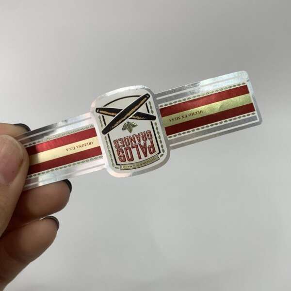 custom printed gold foil stamping embossed cigar band ring front view