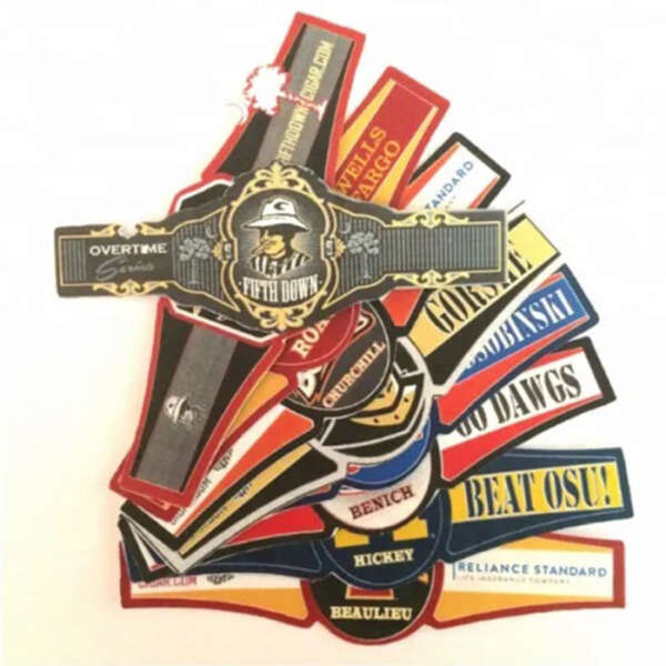 waterproof UV printed adhesive custom cigar band label foil detail view