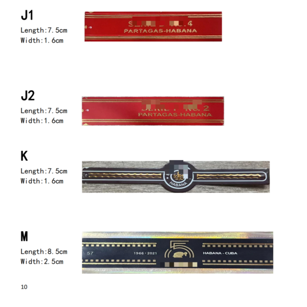 eco friendly waterproof Cuban cigar label with brand printing foil detail view