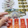 snow mountain gold foil stamping edge cigar ring label front view