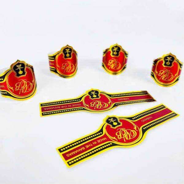 private brand paper ring cigar band label with embossing embossed detail view