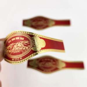 private paper ring embossed cigar band sticker label foil detail view