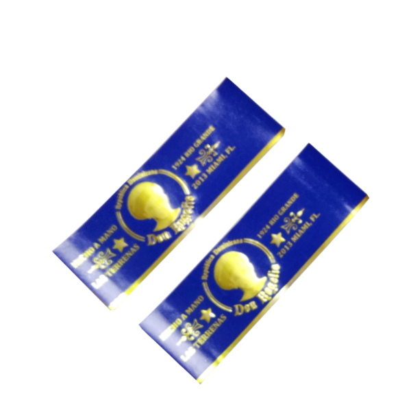 gold foil paper embossed logo cigar packaging label sticker bulk cigar packaging use