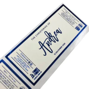 Embossed gold foil product label sticker for premium packaging