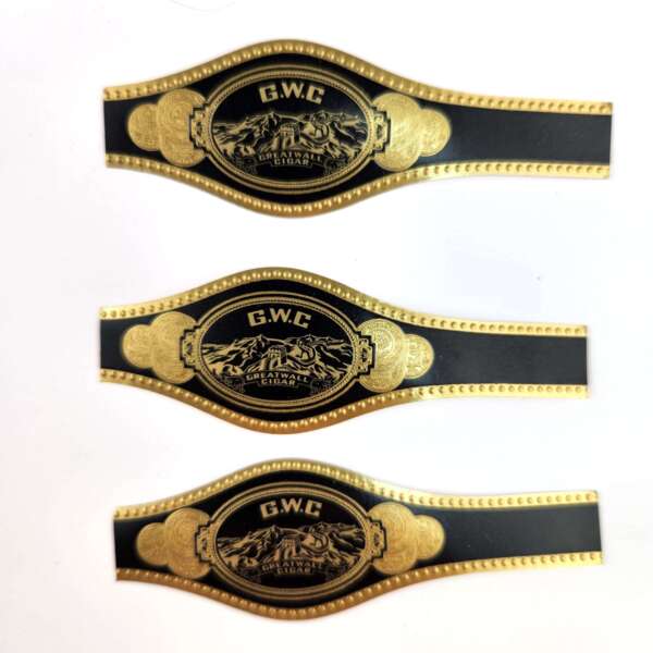 luxury anti counterfeit hologram gold foil cigar band label custom logo option