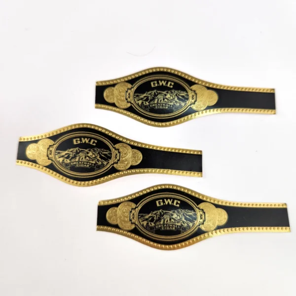 gold foil art paper embossed cigar ring band label bulk cigar packaging use