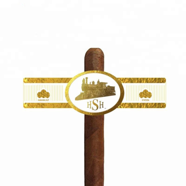 waterproof die cut embossed logo cigar label sticker sheet embossed detail view