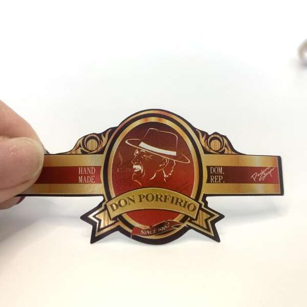 gold foil art paper embossed cigar ring paper sticker label bulk cigar packaging use