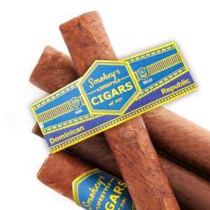 private cigar ring packaging label with embossed gold foil logo front view