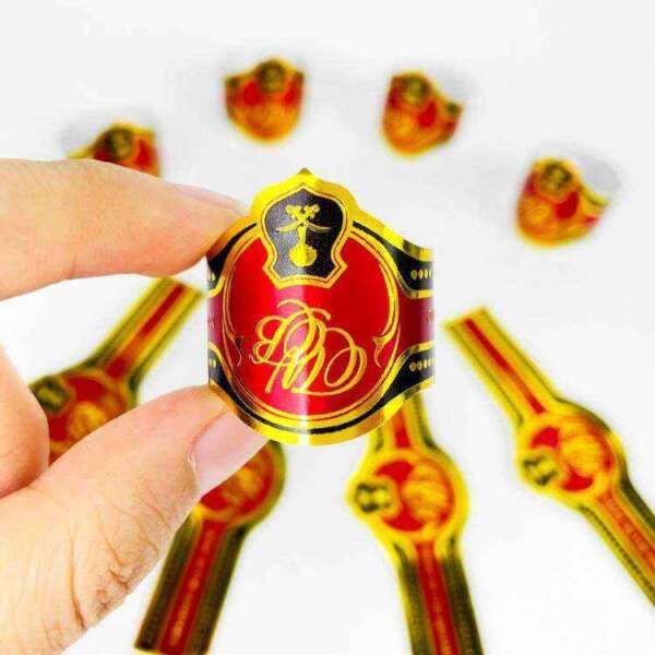 private brand paper ring cigar band label with embossing ring wrap display