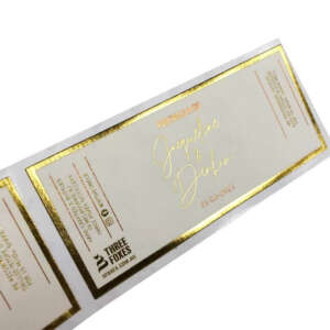 Custom luxury gold foil vinyl label sticker with embossed logo