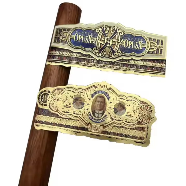 personalized anti counterfeiting gold stamping cigar band label front view