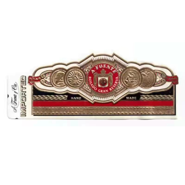 waterproof laminated vinyl gold foil cigar band wrapper sticker embossed detail view