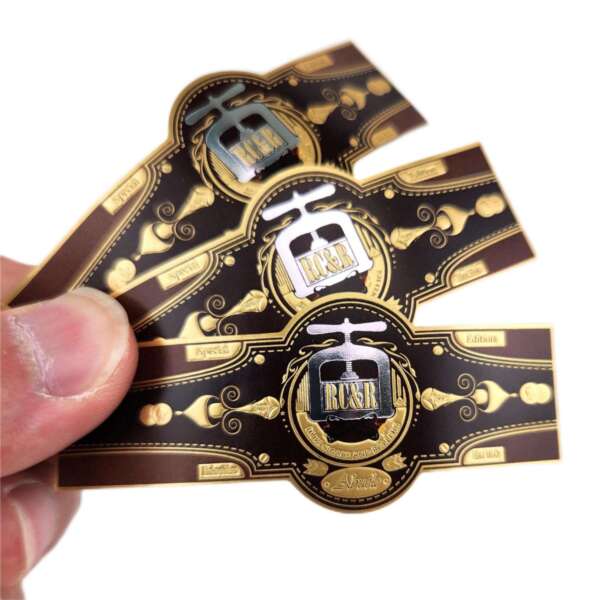 luxury anti counterfeit hologram gold foil cigar band label bulk cigar packaging use