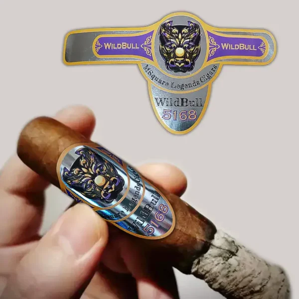 luxury custom cigar band label printing for premium packaging foil detail view