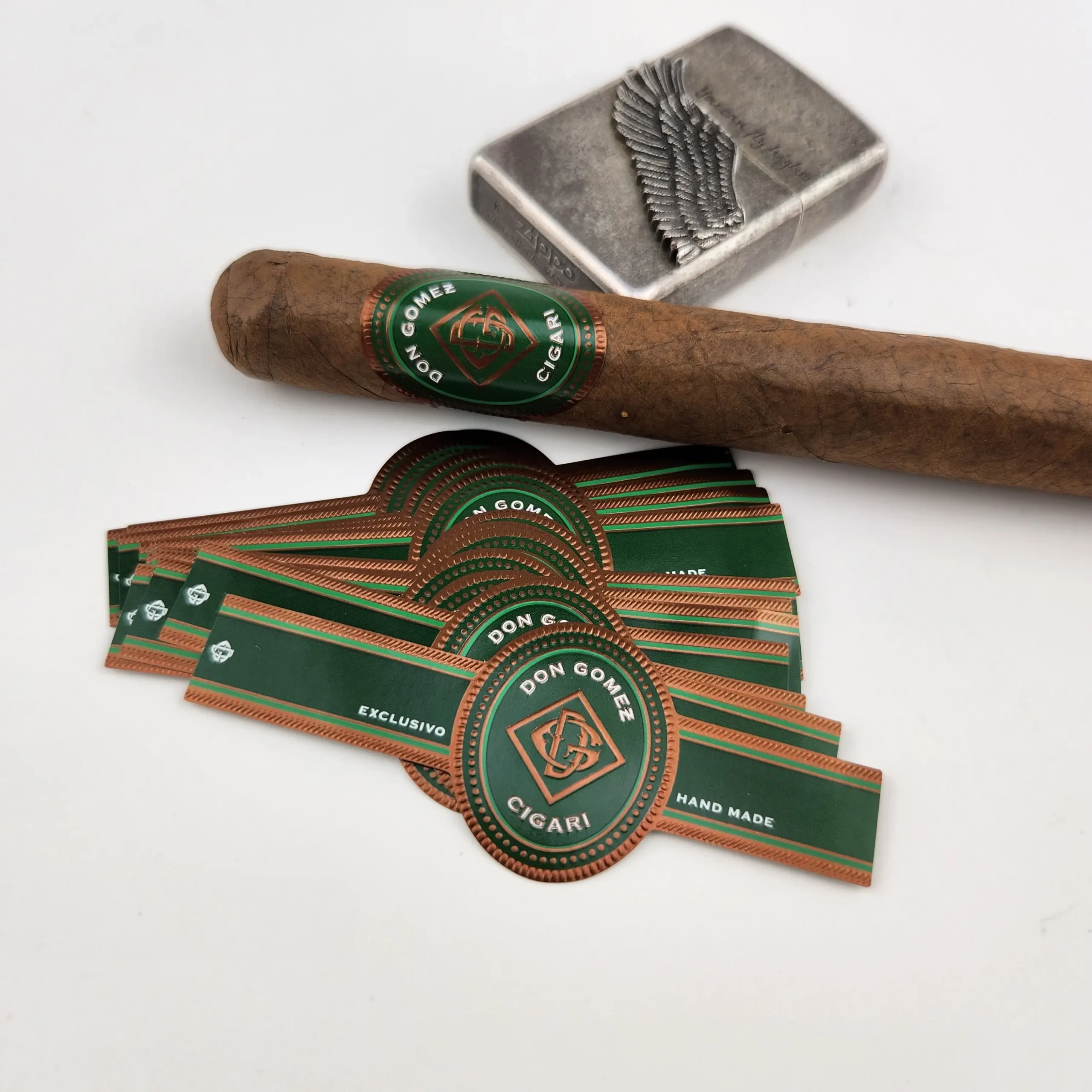 Individuelle Zigarrenbanderole mit Goldfolie, Praegung und Spot UV