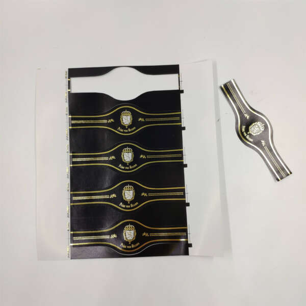 waterproof glossy lamination luxury cigar circle package label custom logo option