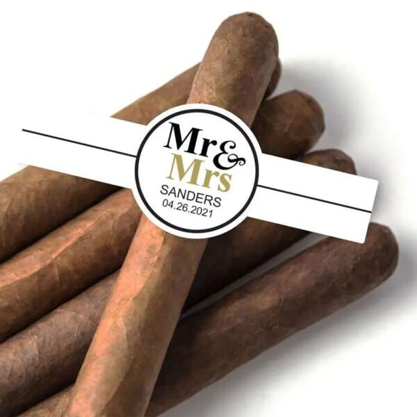 textured gold foil varnished embossed logo cigar ring label custom logo option