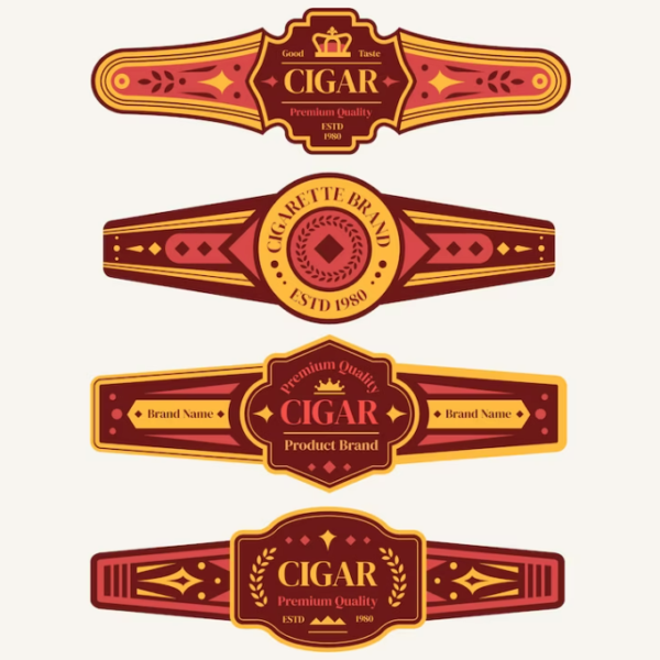 art paper gold foil cigar band label printing sticker embossed detail view