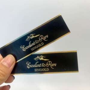 simple black gold foil stamping cigar ring label front view