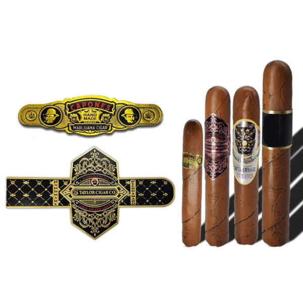 private brand paper ring cigar band label with embossing bulk cigar packaging use