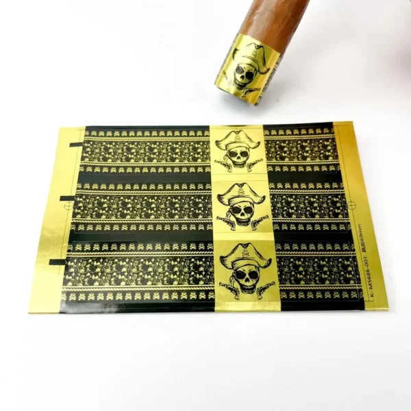 gold foil stamping embossed cigar ring band label ring wrap display