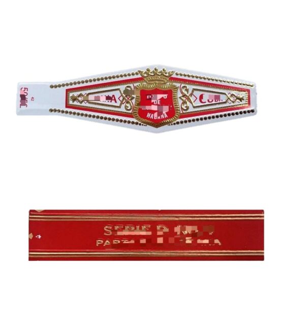 eco friendly waterproof Cuban cigar label with brand printing embossed detail view