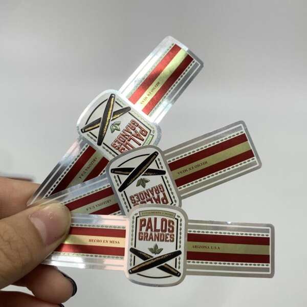 custom printed gold foil stamping embossed cigar band ring foil detail view