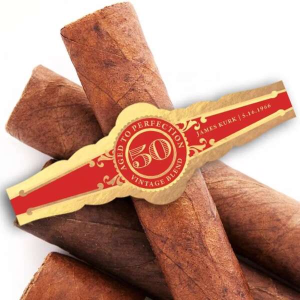 private paper ring embossed cigar band label sticker front view