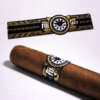die cut embossed gold stamping cigar band label front view