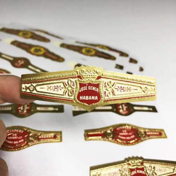 gold foil paper ring cigar band label with custom logo embossing custom logo option